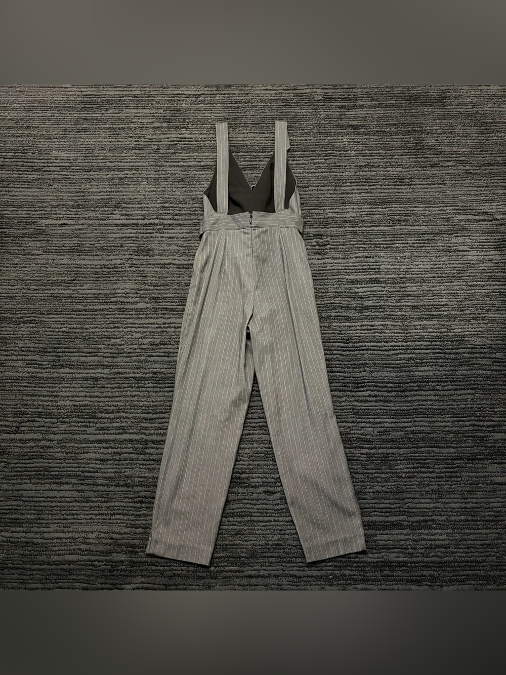 Y2K Bebe Pinstripe Tie Waist V Neck Jumpsuit - Picture 2 of 7
